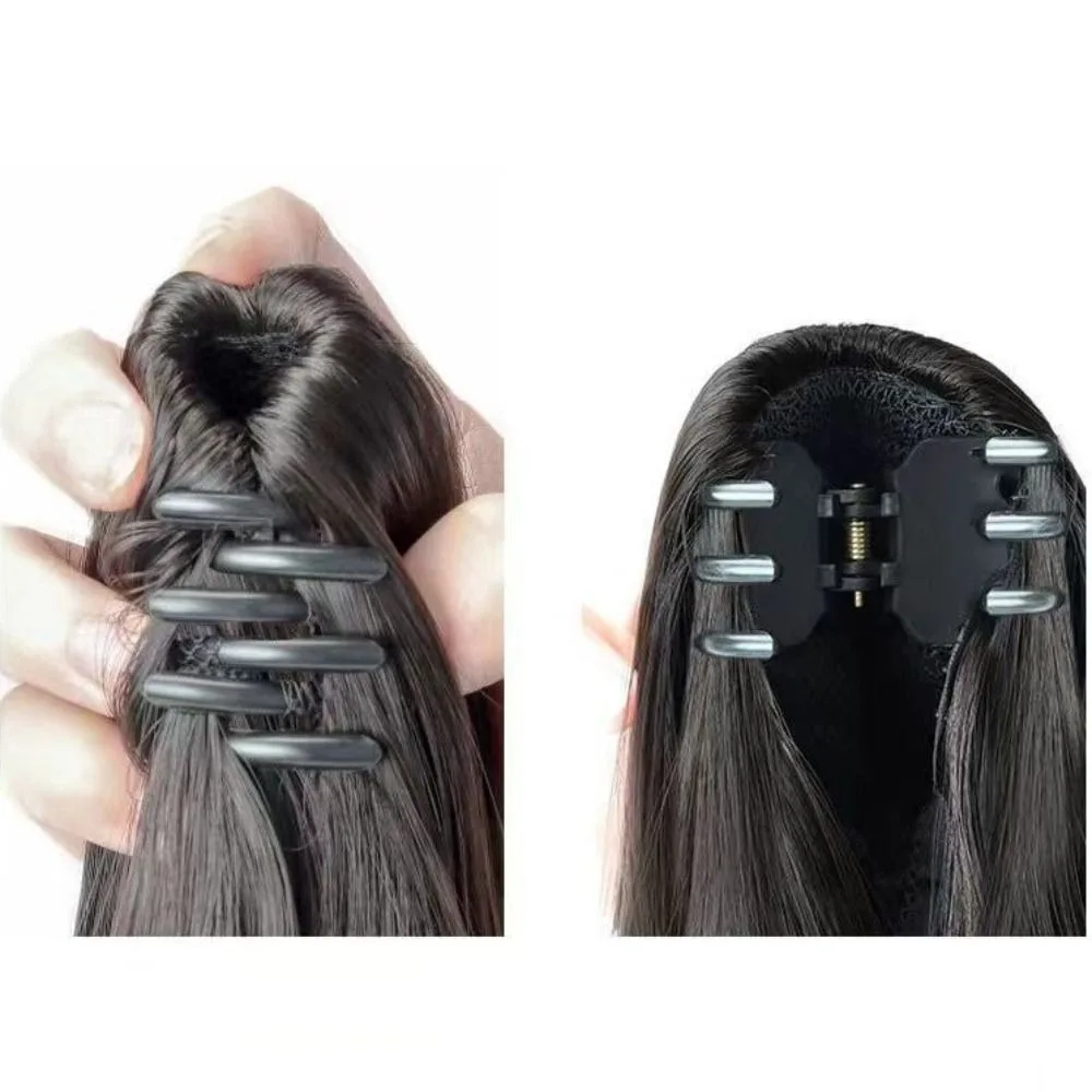 

Vintage Synthetic Bow Wig Claw Clip Detachable Medium to Long Hair Hairpiece Long Wavy Curly Sweet Hairpin Wig For Women Girls