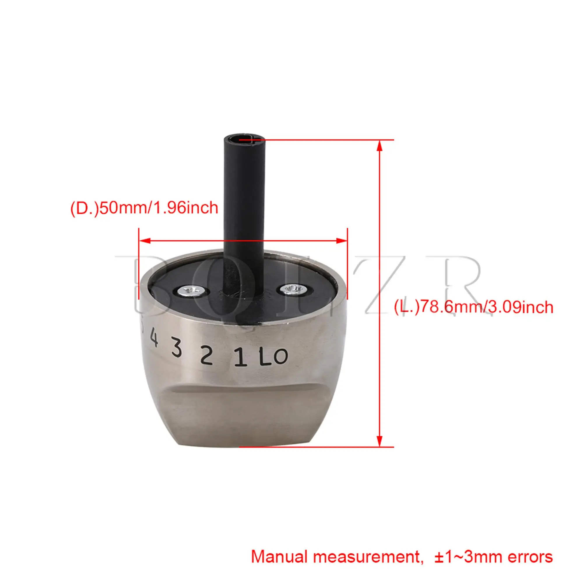 BQLZR Stove Roaster Control Knob Plastic 7.86x5cm Replacement for WB03K10265 Assembly Part Metal Silver Cooker 1473247