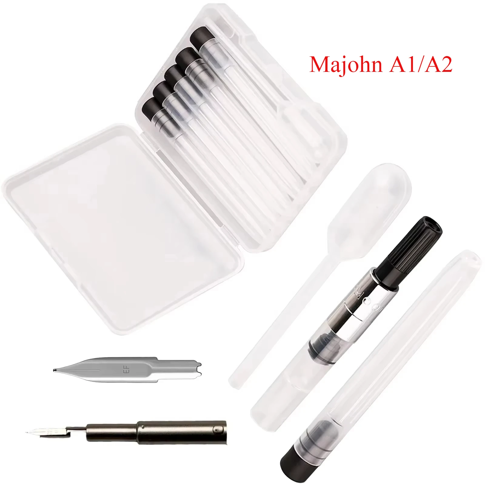 

Majohn A1/A2 Press Fountain Pen Nib Ink Refill Cartridges 5.5mm Caliber Large Capacity Office Supplies School Student Gift