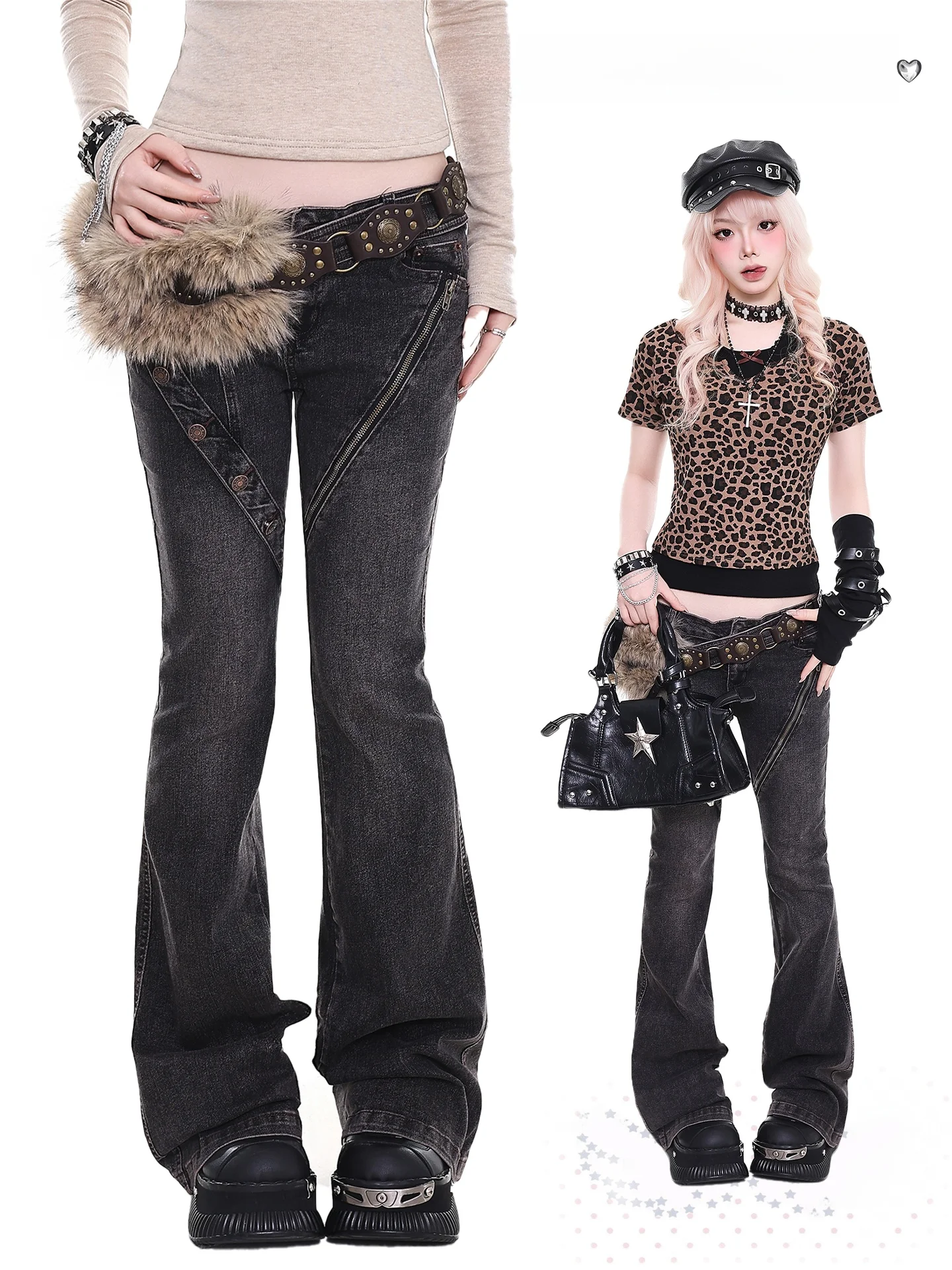 

Low Waist Distred Skinny Jeans Women's New Sle Orange Jelly Yo Waed down Denim Pants Spring Season Ladies Faion