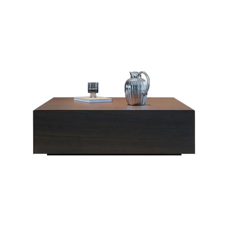 black solid wood coffee table black wood grain small apartment household living room high-end floating floor cabinet