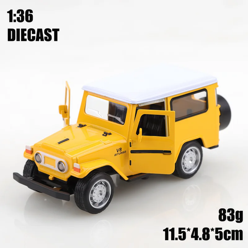 1:36 Style Alloy Off-Road Car Model Reaction Alloy Toy Openable Simulation SUV Car Collectible Gift - view 3