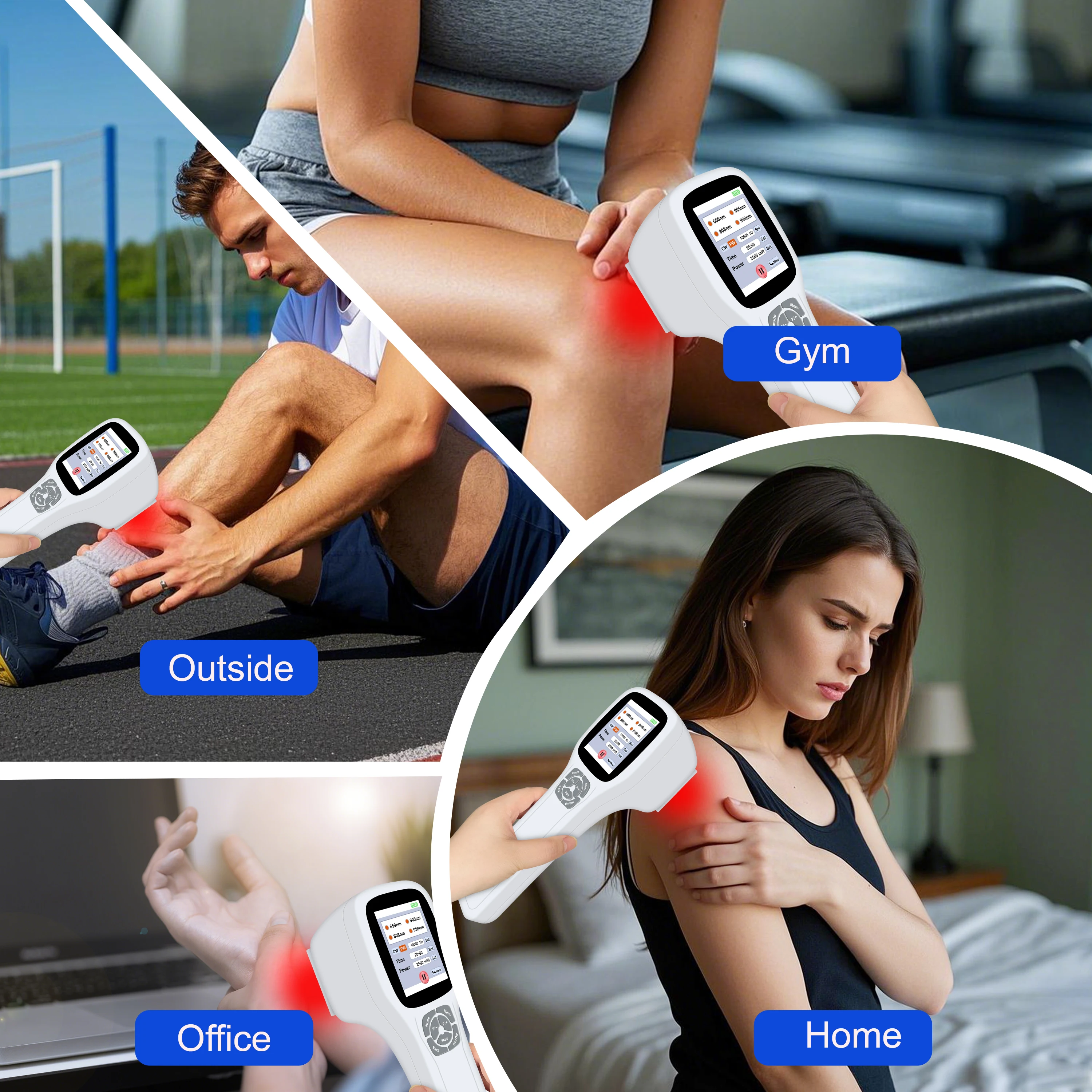 ZJZK Red Infrared Light LLLT Low Level Laser Therapy Cold Laser 2500mW 25 Diodes 650nm 808nm Portable Rechargeable for Sciatica