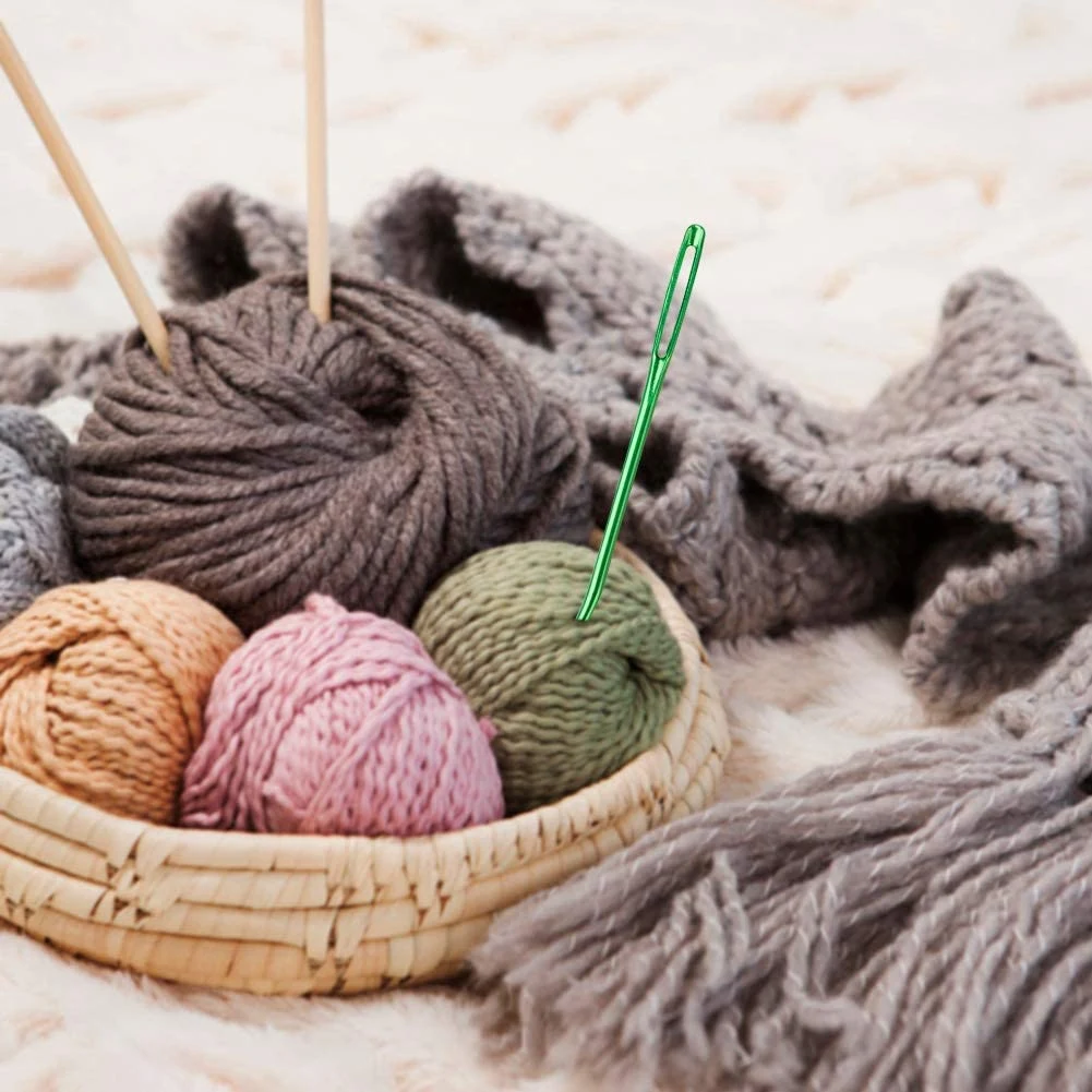 Aiguille à fil BAAJ-8PCS, aiguille à tisser, aiguille à tapisserie, aiguilles courbées pour Crochet, aiguilles à repriser à grands yeux pour tricoter au Crochet