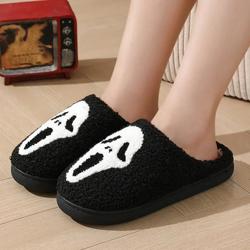 Herbst Winter Halloween Hausschuhe Damen Indoor Rutschfeste Warme Baumwoll-Pantoffeln Leichte Weiche Plüsch-Slides Übergrößen – Detail 8