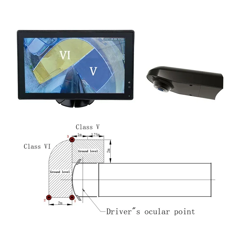 

HD Electronic Camera Monitor Close Proximity View Class V Front View Class VI HGV Vehicle Mirrors For Truck Bus