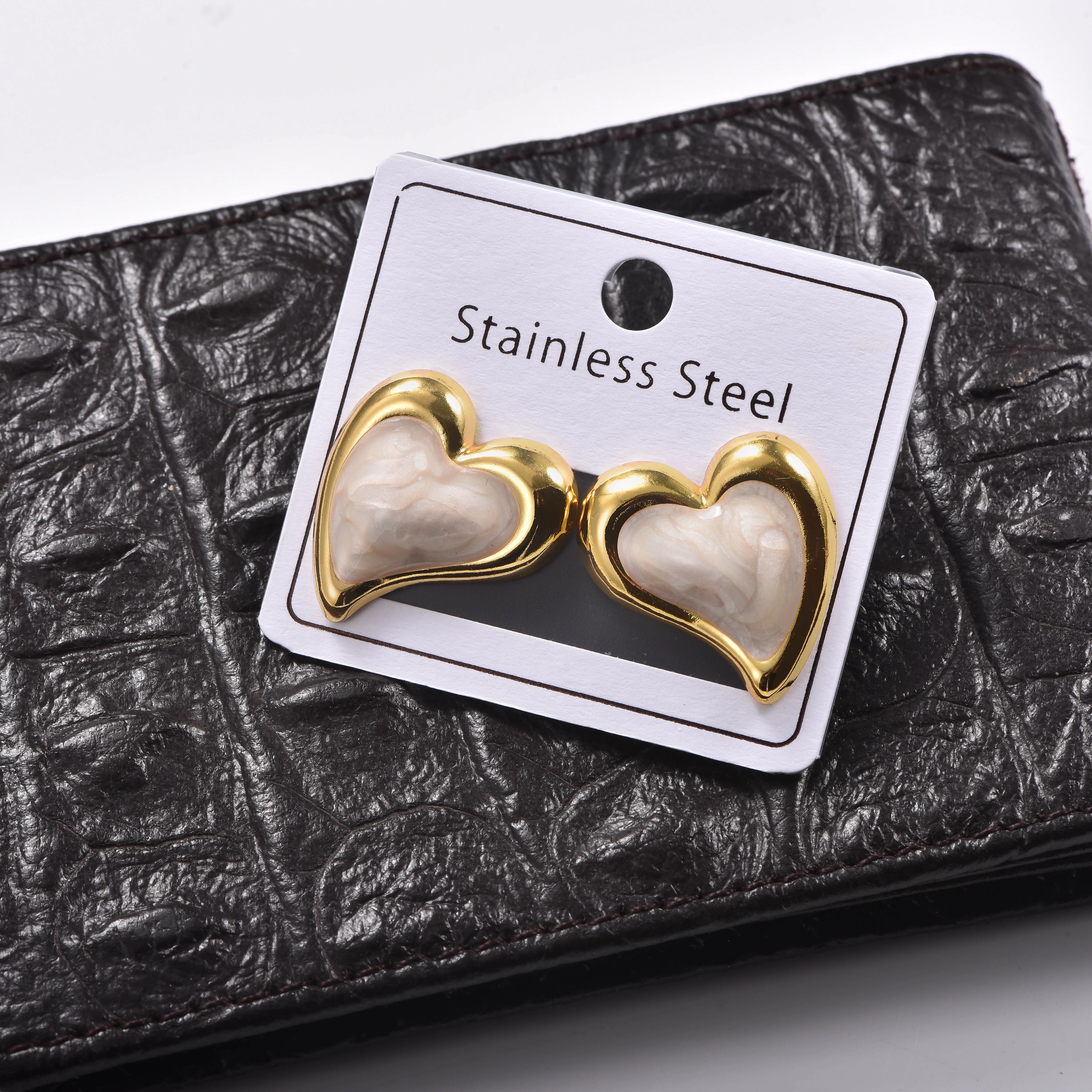 Hochwertige Edelstahl-Emaille-Herz-Ohrstecker, modischer, farbenfroher Ohrschmuck für Damen, Geschenk – Detail 2