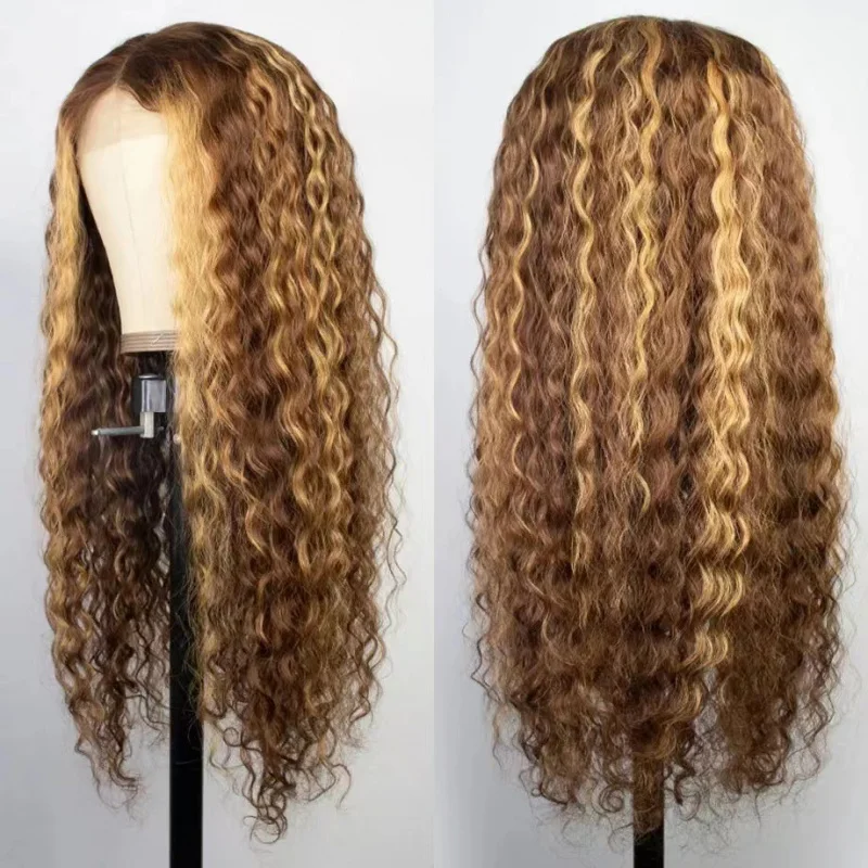 

New Front African Women Lace Wig Handmade Small Long Afro Curls