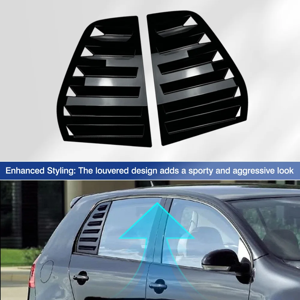 Par de alerones embellecedores de ventana lateral trasera para Volkswagen VW Golf MK5 Rabbit GTI 5 puertas 2004-2008 cubierta de persiana de ventana rejillas de ventilación