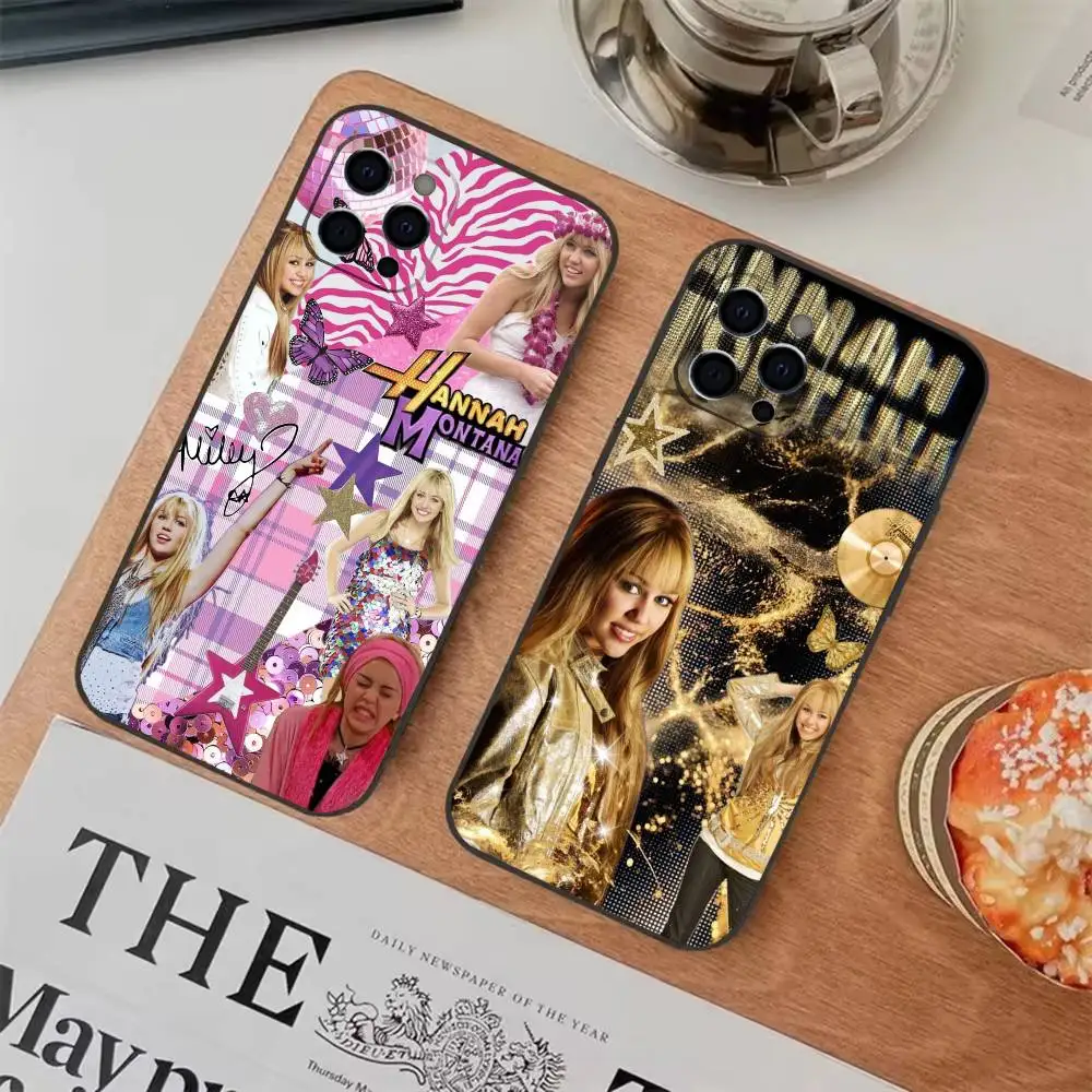 

Popular Hannah Montana Phone Case For iPhone 11 12 13 14 15 16 17Pro,MAX Soft Black Shockproof Cover