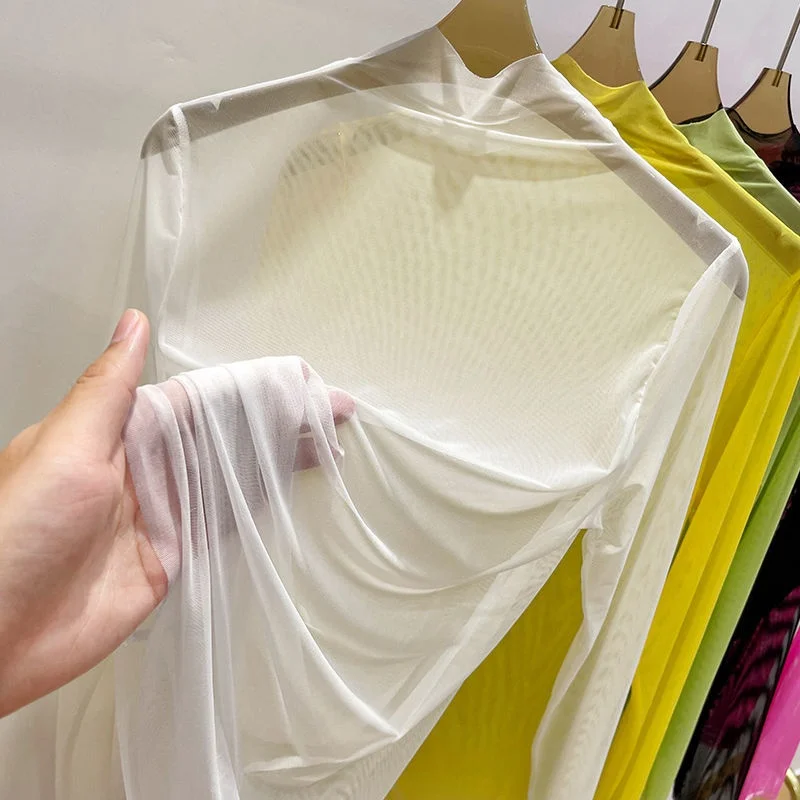 T-shirt en gaze transparente pour femmes, vêtements d'été légers et respirants, coupe ample, exclusif en ligne