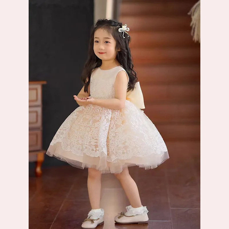 2025Girls Beautiful Birthday Full-Year Senior Flower Girl Wedding Eid Dress Princess Dress