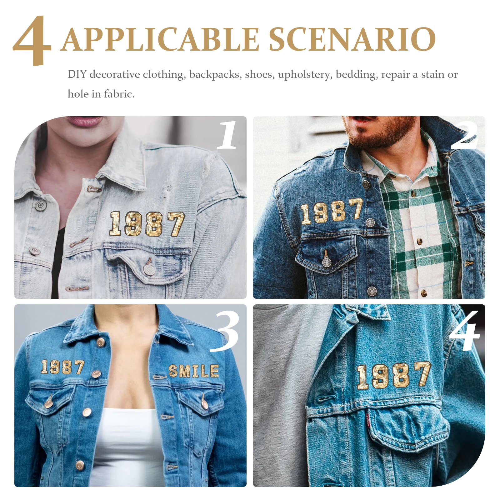 

36pcs Alphabet Sewing Appliques Light Brown Iron On Letters Apparel Patch Clothing Repair Patches Embroidery for Backpacks