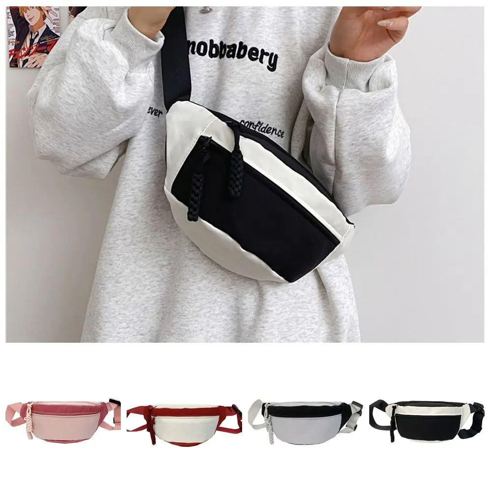 Banana Bag Contrast Color Chest Bag Fanny Packs Half Moon Bag Crossbody Waist Pack Large Capcity Korean Style Running Waist Bag