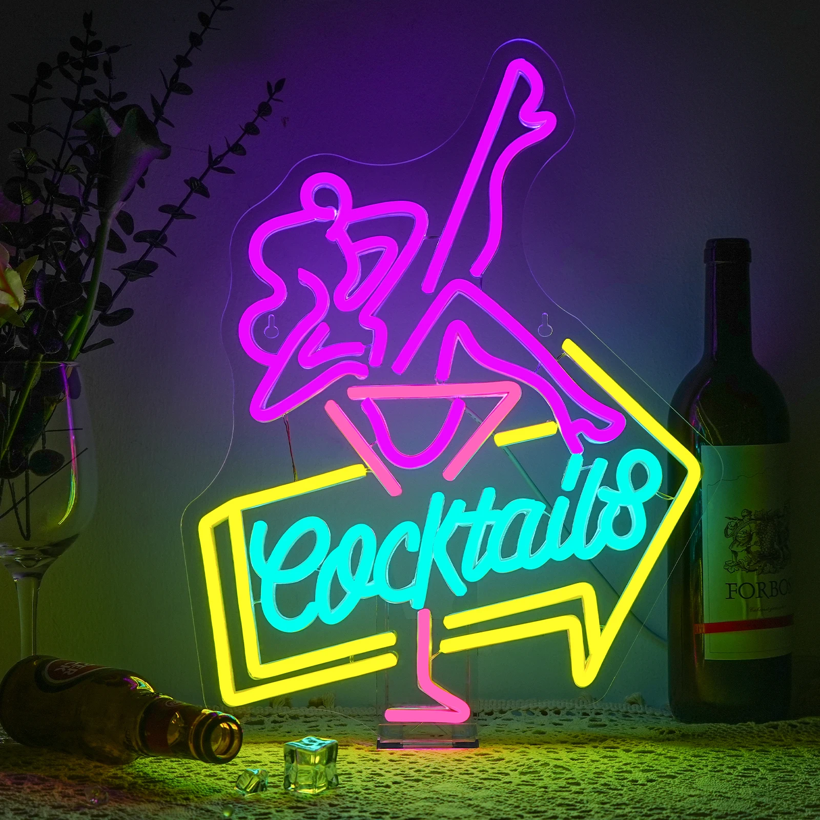 

Cocktails Neon Sign For Wall Decor Man Cave Bar Art LED Neon With Dimmer For Office Hotel Pub Cafe Room Wall Artwork Sign Decor
