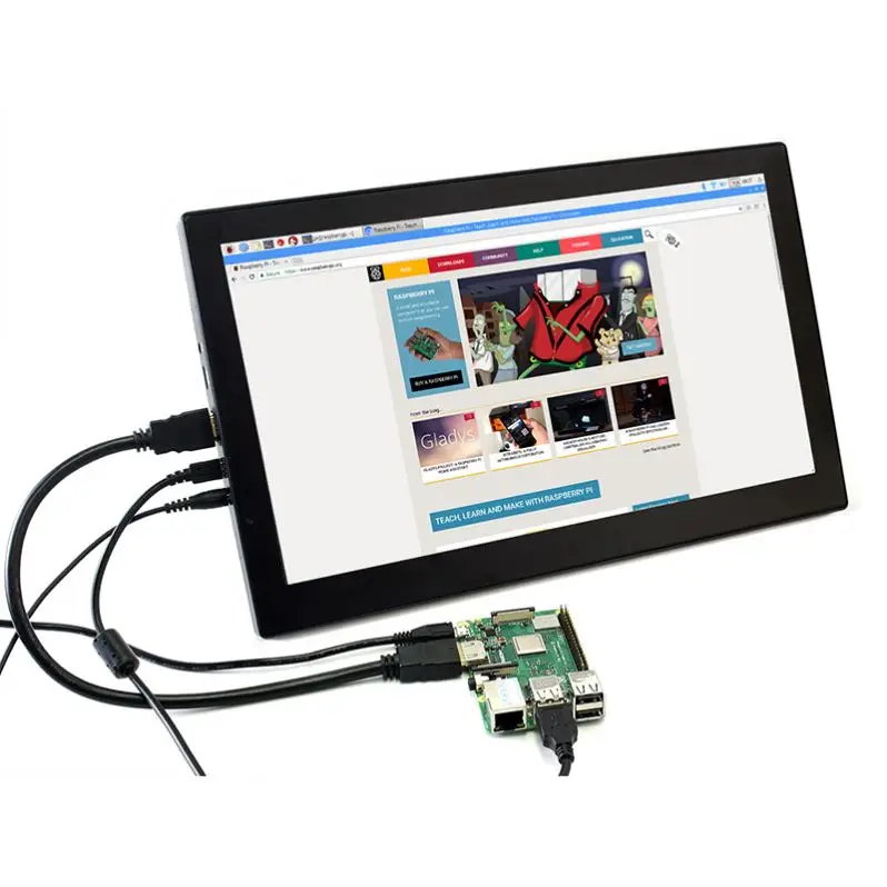 Waveshare Raspberry Pi 4th Generation 13.3-inch Capacitive Screen HD-MI Display IPS Screen Touch Screen Integrated Housing