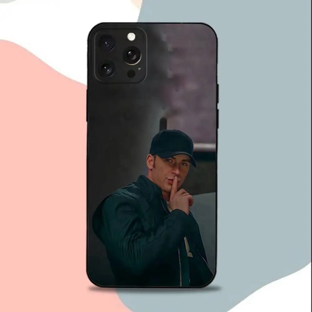 Coque de téléphone C-Christopher R-Robert Evans, étui noir en Silicone souple pour iPhone 15,13,16,12,11,17,14,Plus,Pro,Max,XS,XR,X,SE,Mini