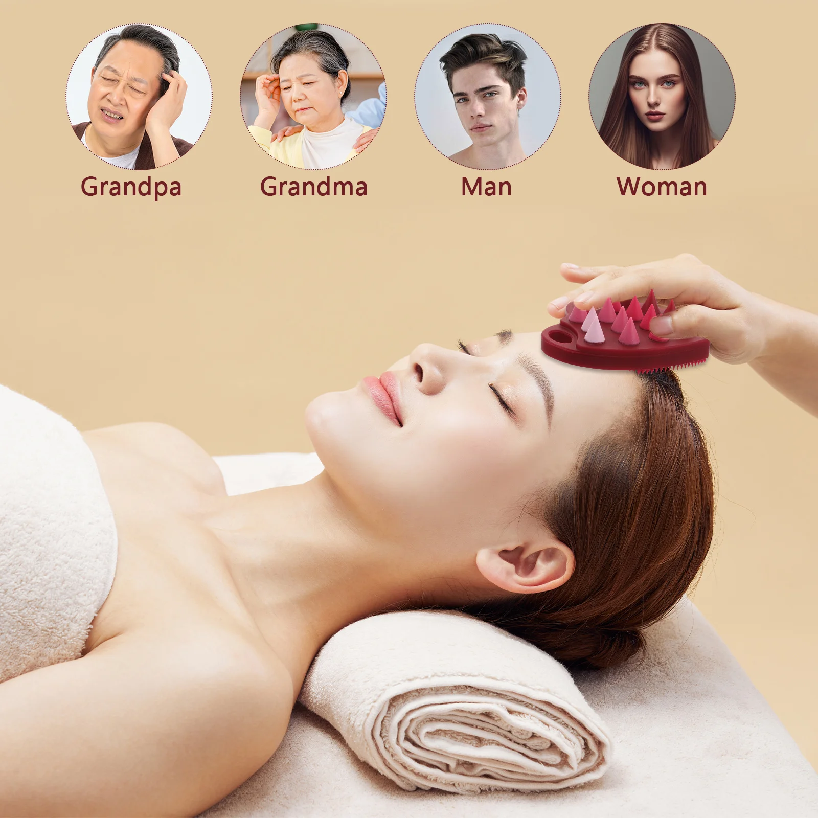 

Силиконовый градиентный массажер для кожи головы в форме сердца, двухсторонняя отшелушивающая щетка для душа для мытья волос для очищения кожи головы и лица