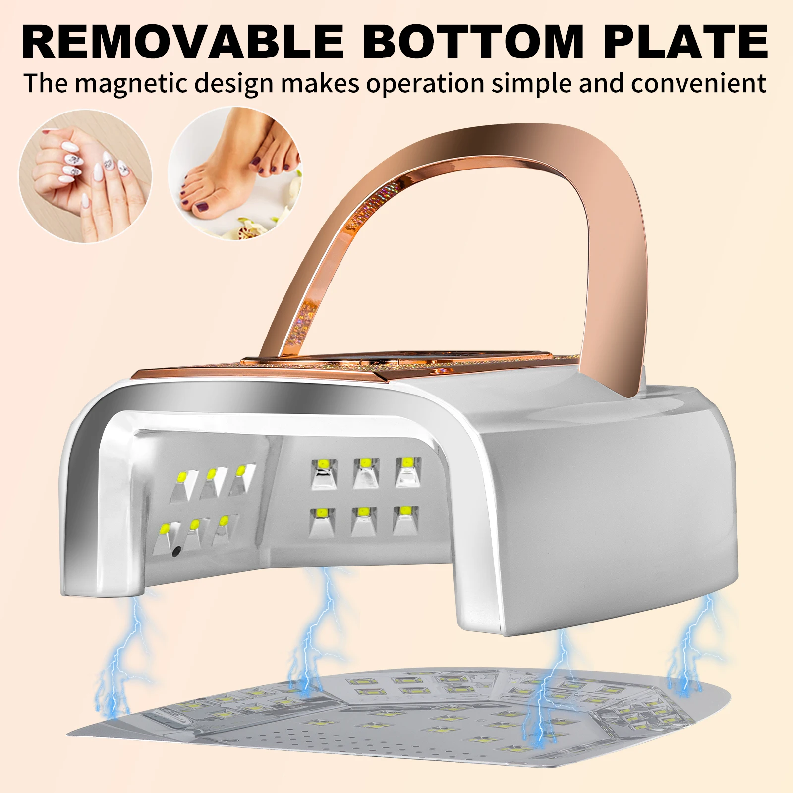 Lampe à ongles UV LED sans fil professionnelle pour ongles 42LEDS Rechargeable haute puissance vernis Gel durcissement lampe UV manucure équipement sec