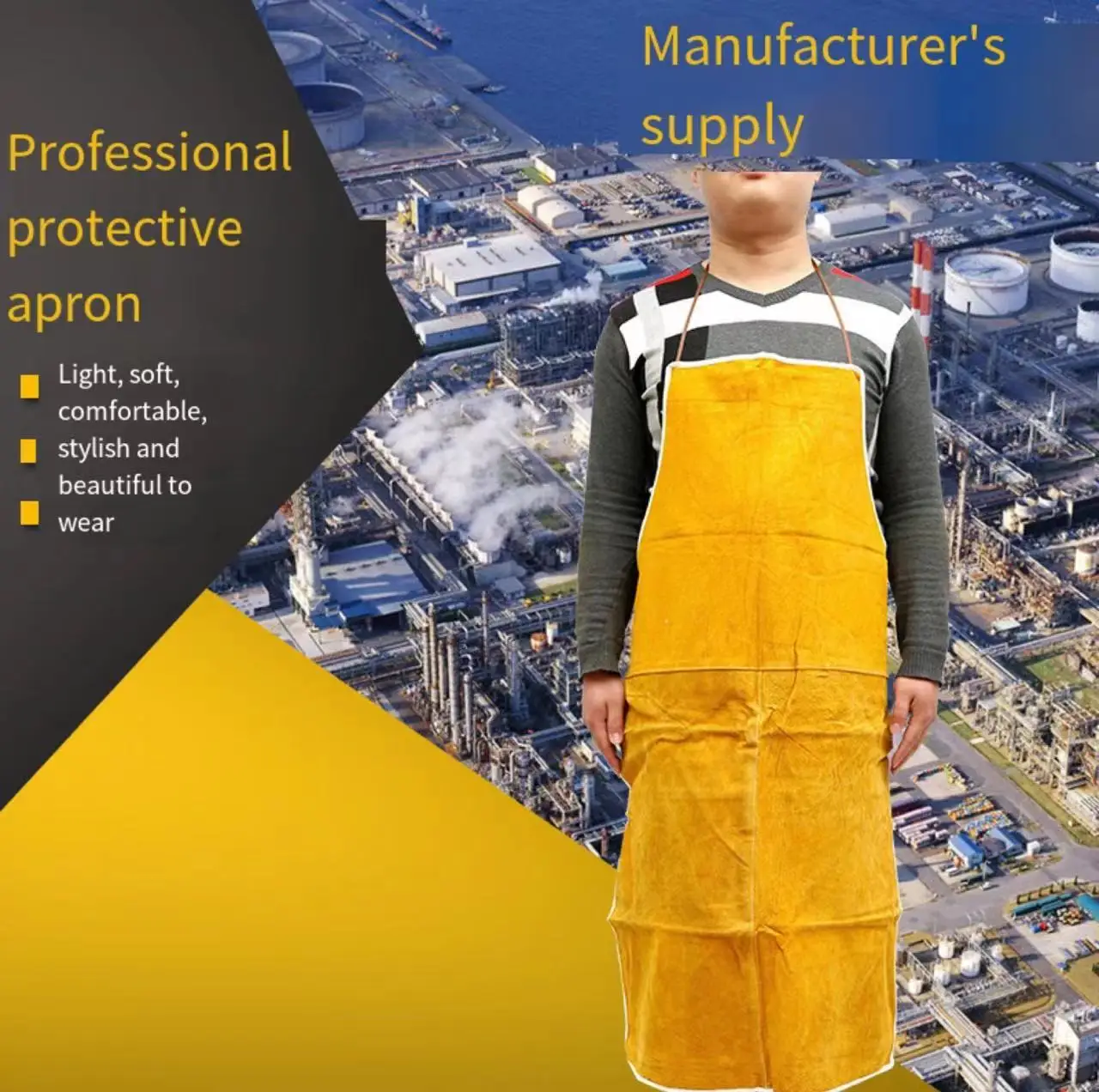 

Cowhide Leather Electric Welded Steel Protective Clothing Anti-Scalding Wear-Resistant Heat Insulation Protection Apron