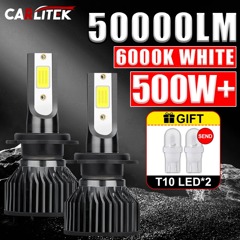 50000LM 500W H7 LED Car Headlight Bulb H4 H1 H8 H11 H3 HB3 9005 HB4 9006 Led Automotive Fog Lights Turbo Lamp 6000K CANbus Free