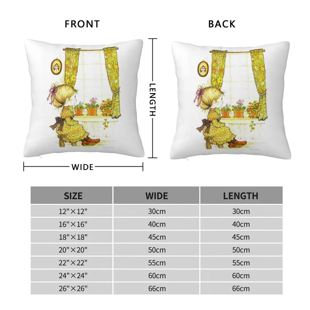 Sarah Kay Swing Girl Square Pillowcase Cushion Cover Pillow Case Throw Pillow Cover for Home Sofa Living Room