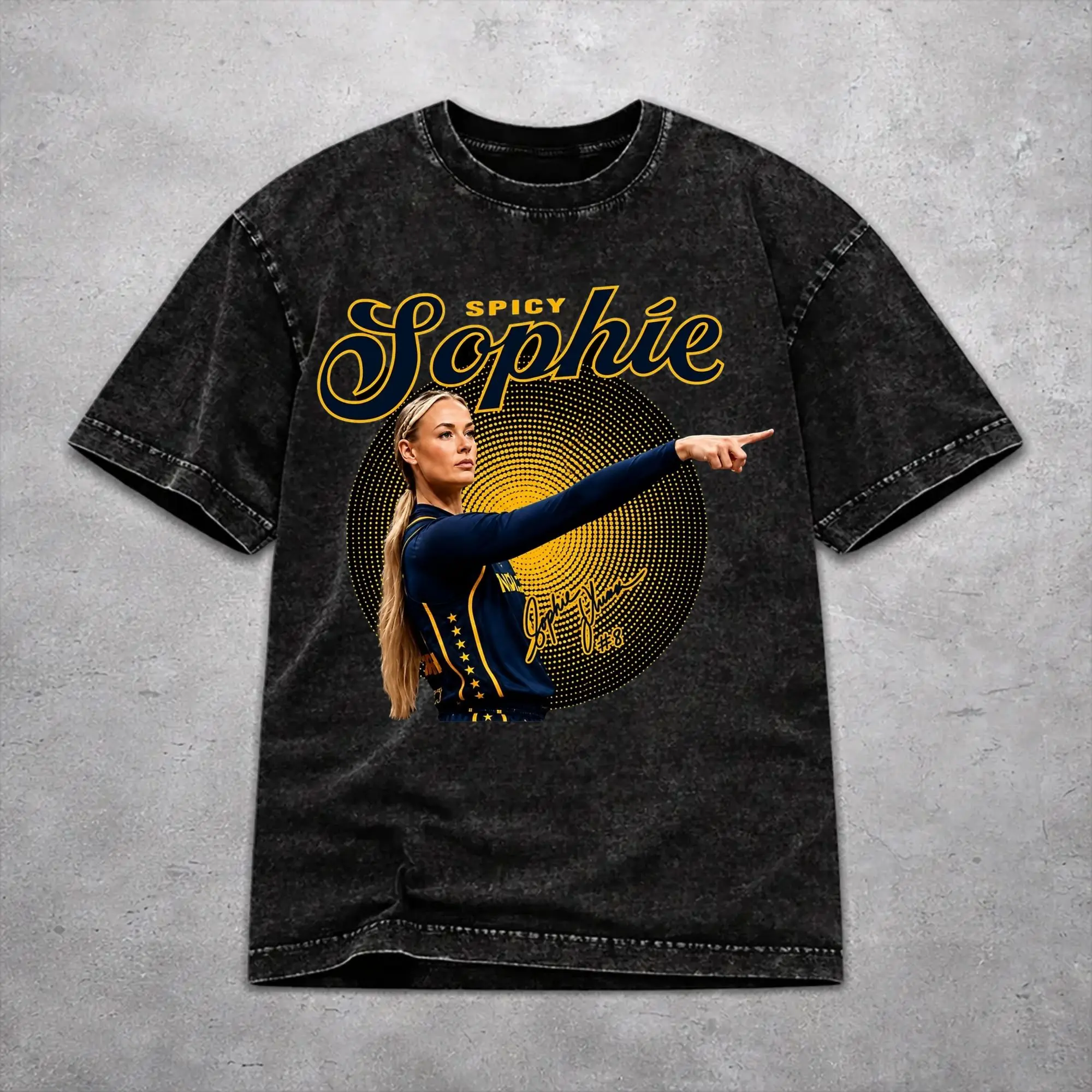 Sophie Cunningham Point Good Meme  Washed T Shirt Retro Streetwear Men Women  Hiphop Tee T-Shirts 100% Cotton