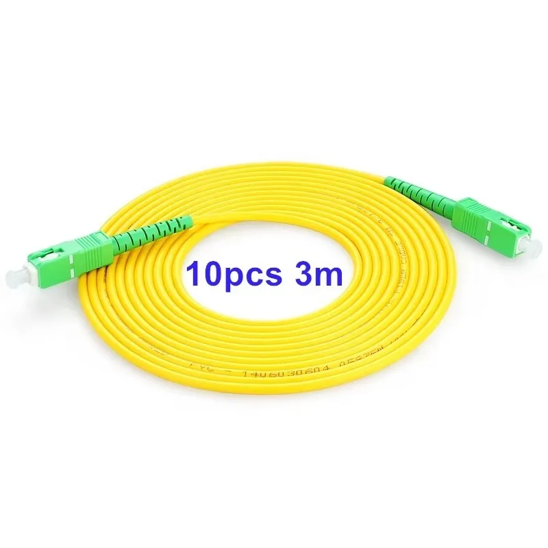 SC/APC to SC/APC Single Mode Fiber Patch Cord 3mm Optical Extension Jumper Available In 1m 2m 3m Length Options