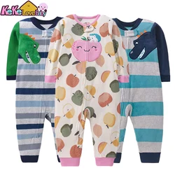 Baby Rompers Clothes Spring Autumn Warm Infant Boy Girl Indoor Pajamas Zipper Fleece Cartoon Animal Jumpsuit Clothing 9-24 Month