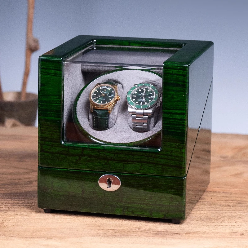 Automatic Watch Winder Mute Antimagnetic Watches Winders Transparent Skylight Mechanical Watch Winder Packaging LED Lights Gift