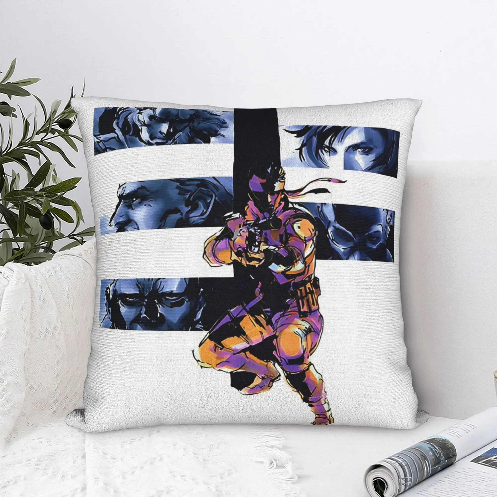 Metal Gear Solid Character Eyes Pillow Case  Custom Pillow Cover Kawaii Cushion Cover For Living Room Sofa