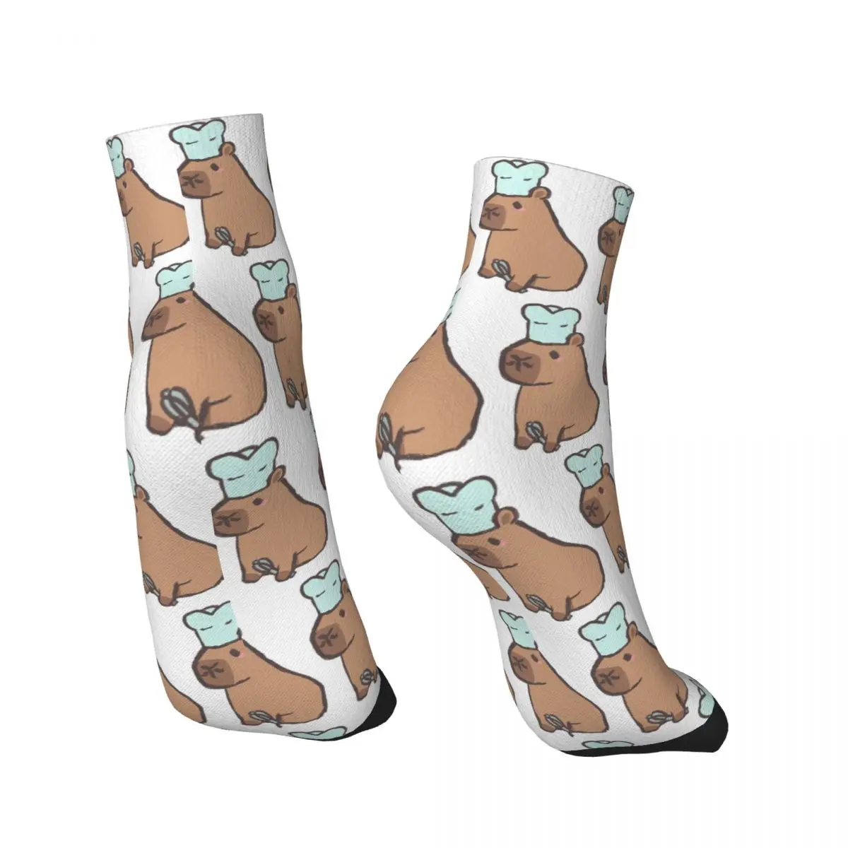 Calcetines de Chef Capybara, medias absorbentes del sudor Harajuku, calcetines para todas las estaciones, accesorios para regalo de cumpleaños para hombre y mujer