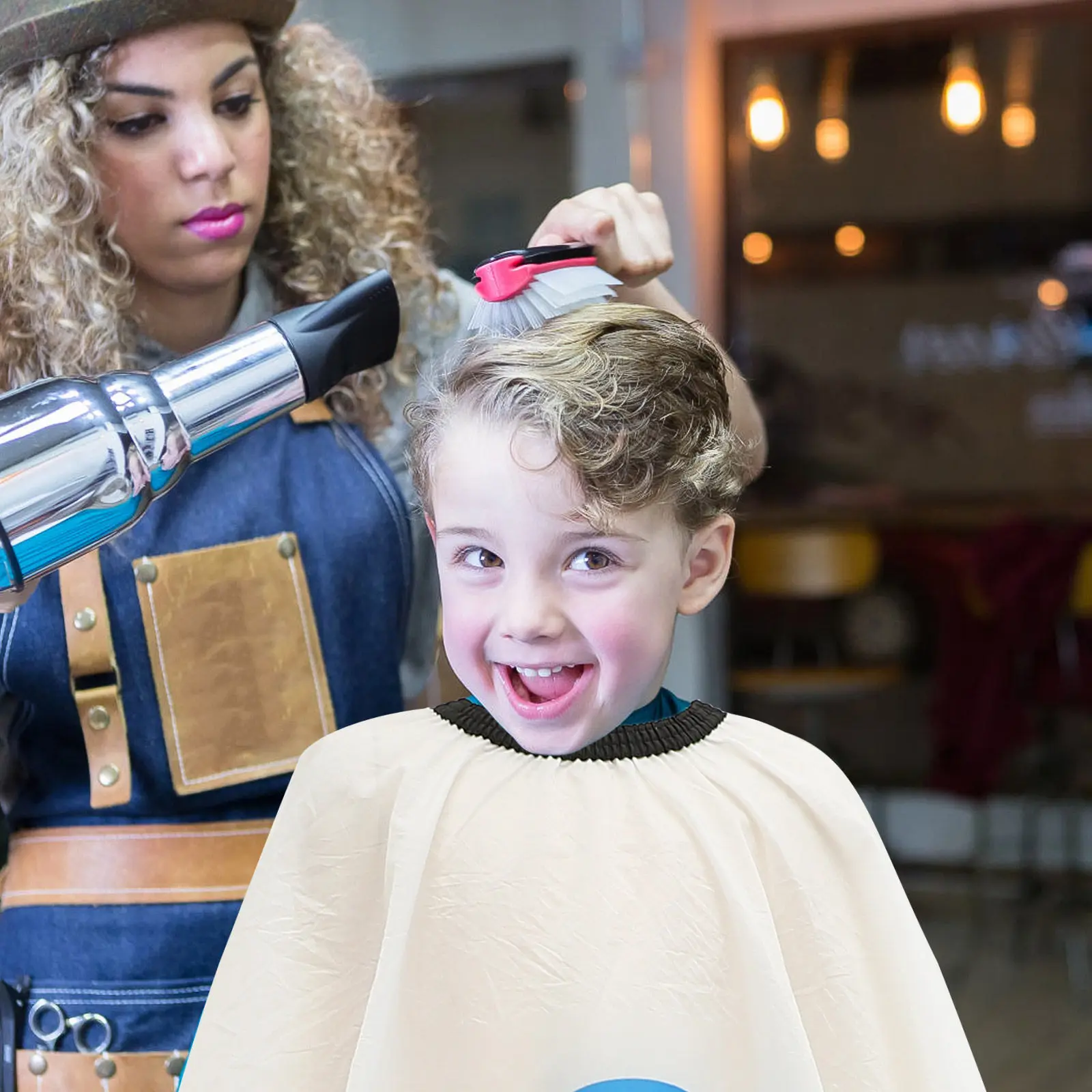 

Cutting Adorable Hair Cape Foldable Waterproof Hairdressing Cape For Children Salon Home Use Hair Accessory