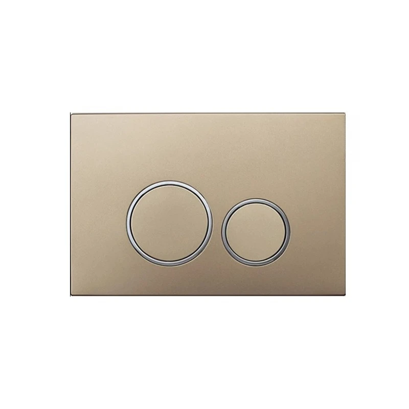 

Exclusive Round Champagne Gold Bathroom Button Panel Double Flush Actuator Plate for Concealed Tanks