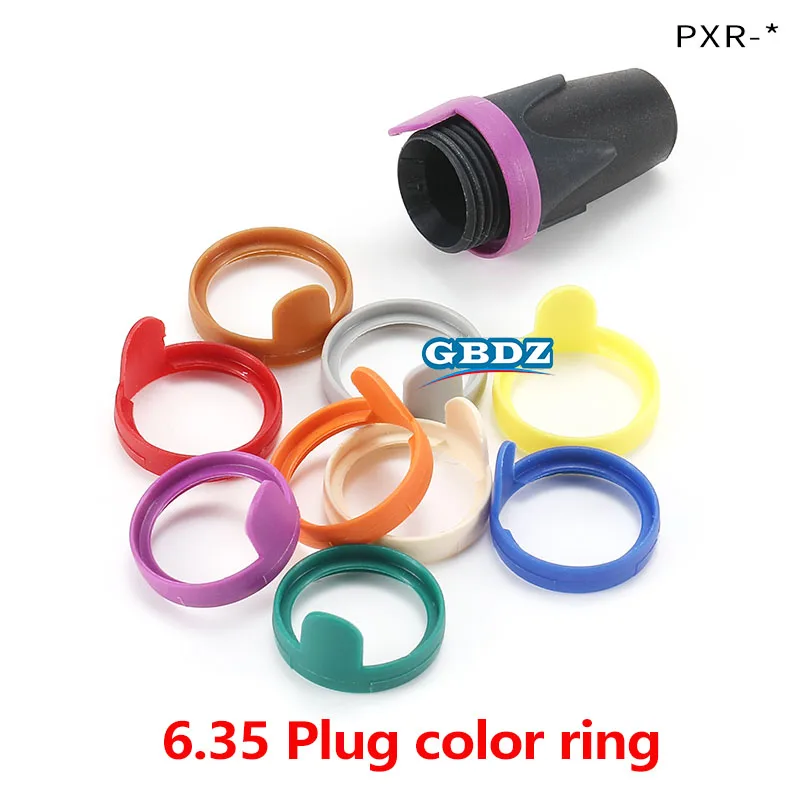 NP2X/NP3X 6.35 Jack  Colored Identification Ring Microphone Plug 1/4'' 2 Pole Male Jack Connector Ring 9 Color Multi-Selection