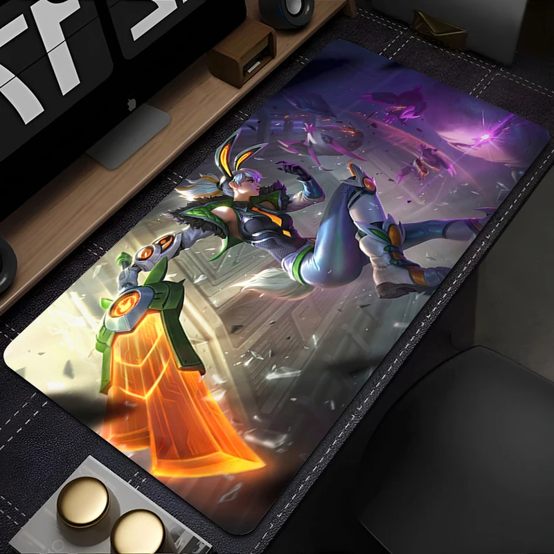 

League Of Legends Riven Mouse Pad PC Gamer Cabinet Kawaii Desk Mat Anime Girl Carpet Laptop Bunny Gaming Mousepad Keyboard Pad