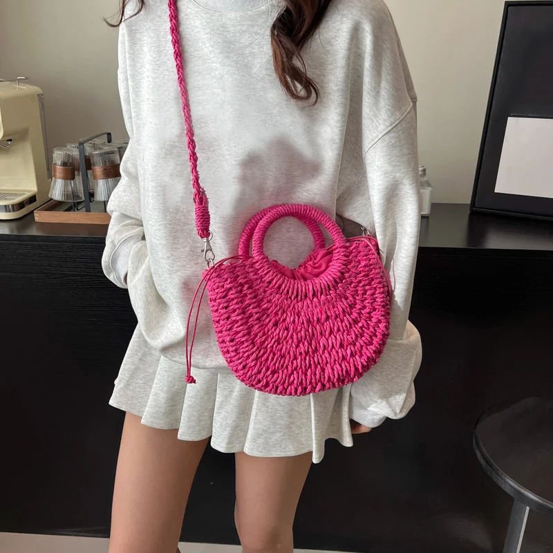 Bohemian Style Straw Handbag High Quality Multi-functional Shopping Bag Suitable For Travel and Vacation