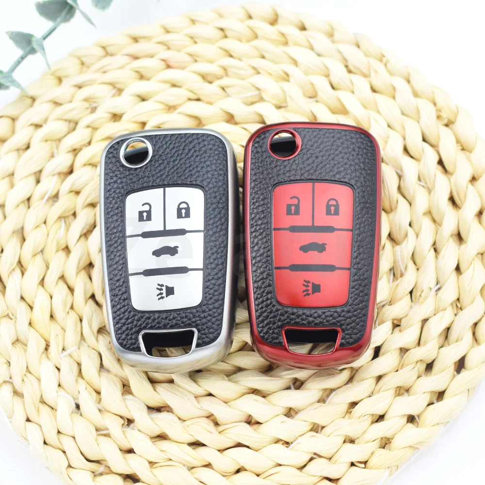 TPU Leather Key Cover Case Keychain for Chevrolet Cruze Aveo Trax Opel Astra Corsa Meriva Zafira Antara J for Buick Shell Fob