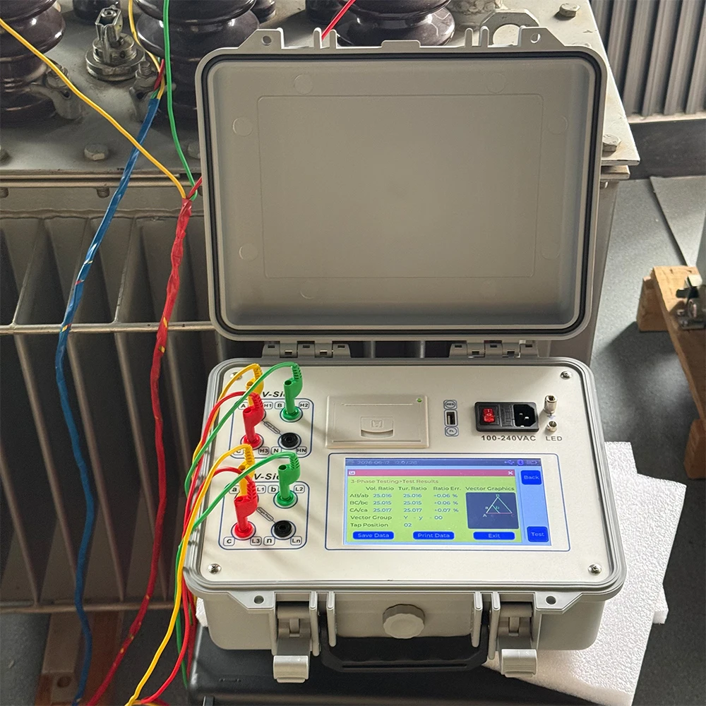 4 Terminals Touch Screen Neutral Point Transformer Turns Ratio Tester TTR Meter With Voltage Ratio tests Operating Transformer