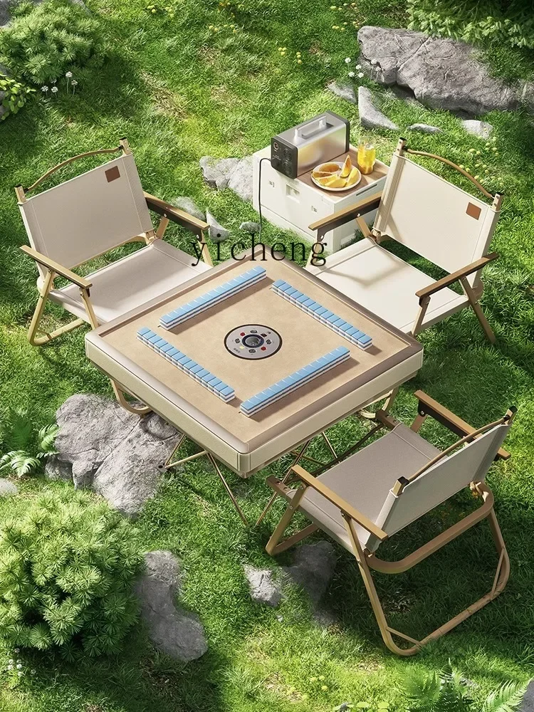 Outdoor Portable Automatic Mahjong Machine Dining Table Dual-purpose Electric TableU14