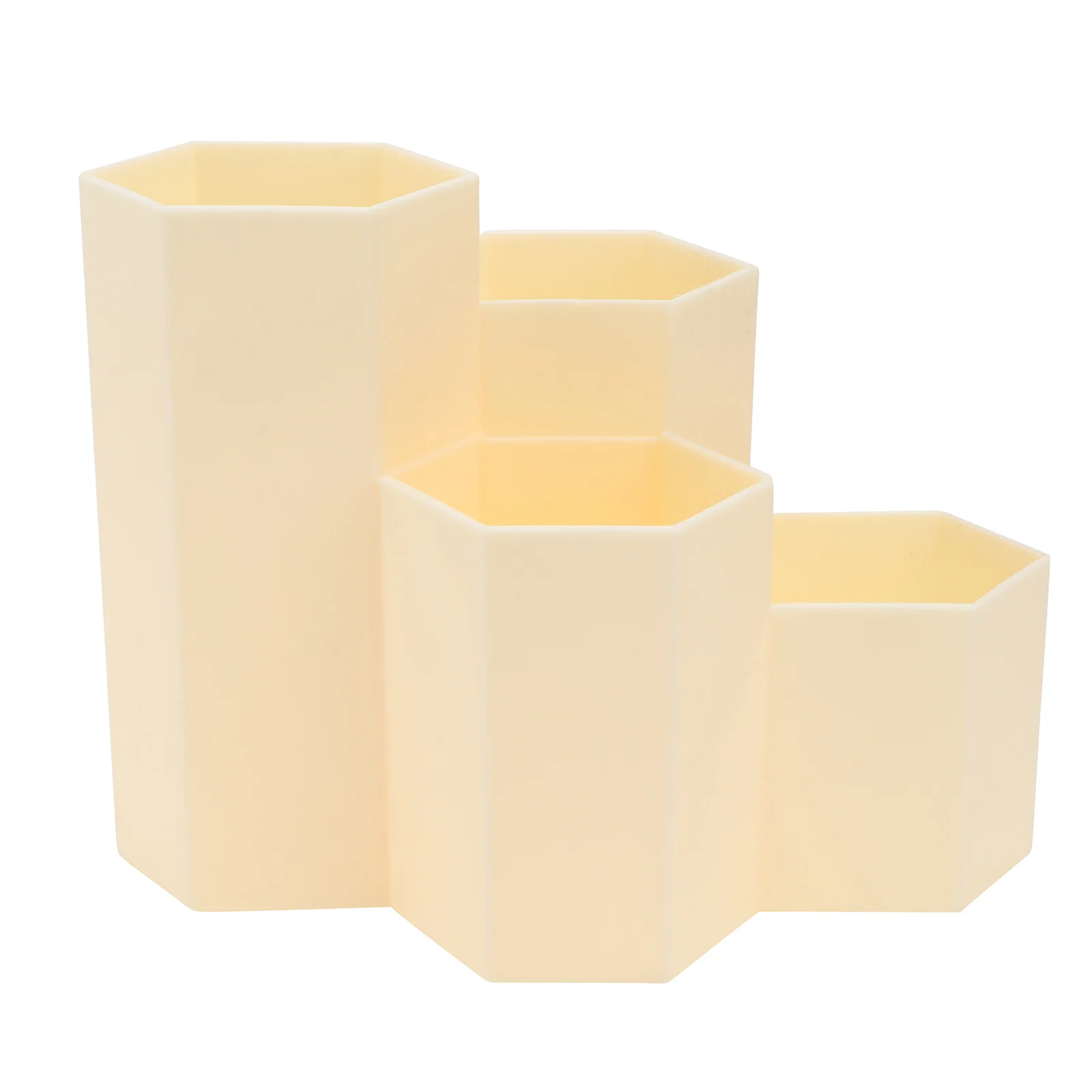 

Hexagonal Pen Holder Office Accessories Makeup Organizer for Desk Desktop Tray Supplies Container Plastic Travel Organiser