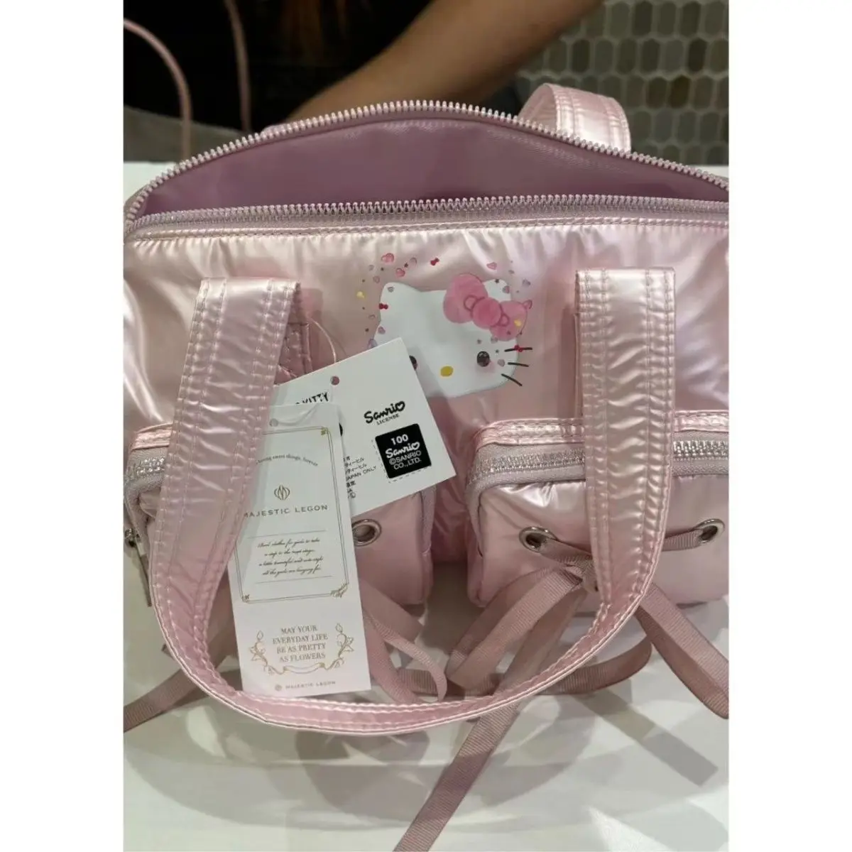 Pink new ribbon bow Hello Kitty middle-aged one-shoulder gentle and sweet handbag cute shoulder bag