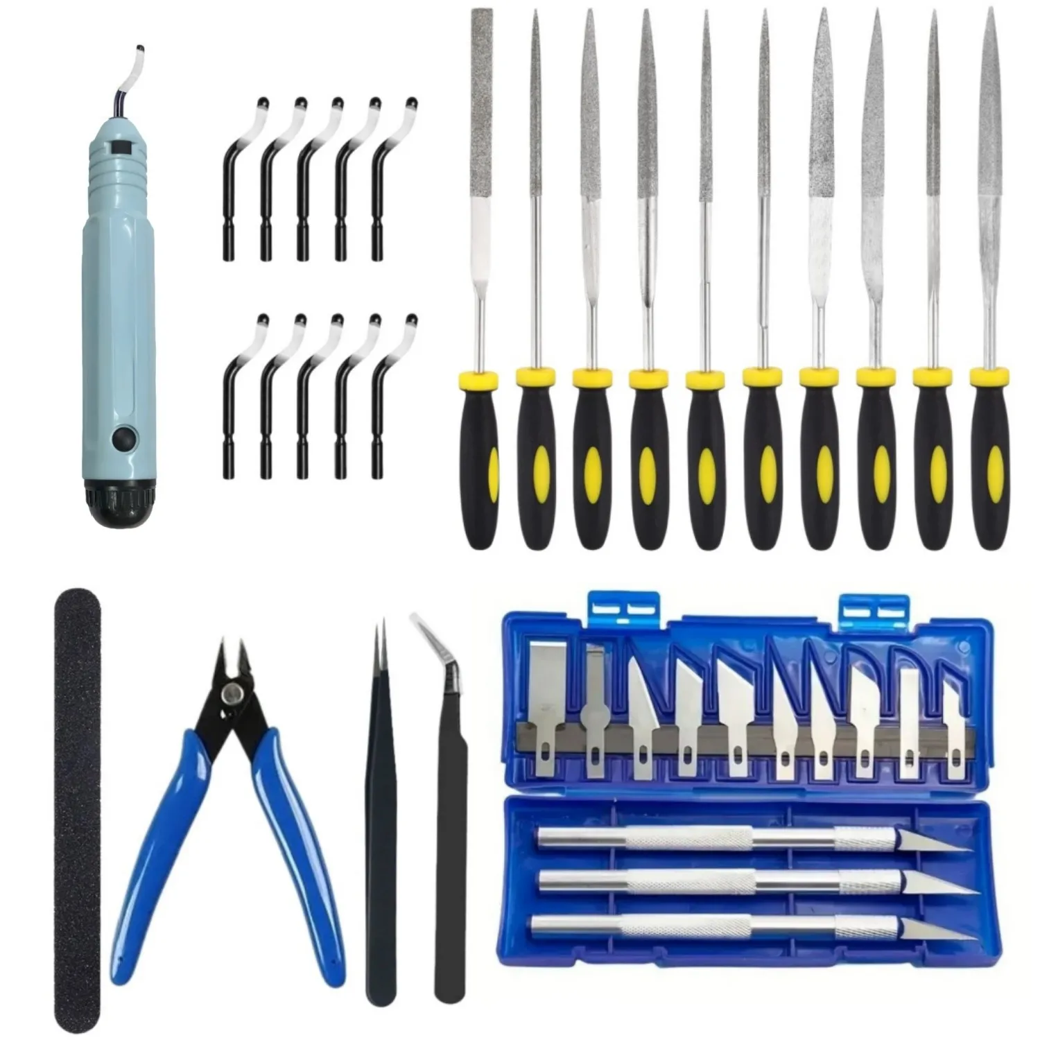38PCS Set 3D Print Tool Kit Includes Debur Tool Cleaning Finishing and Printing Tool for Cleaning Finishing
