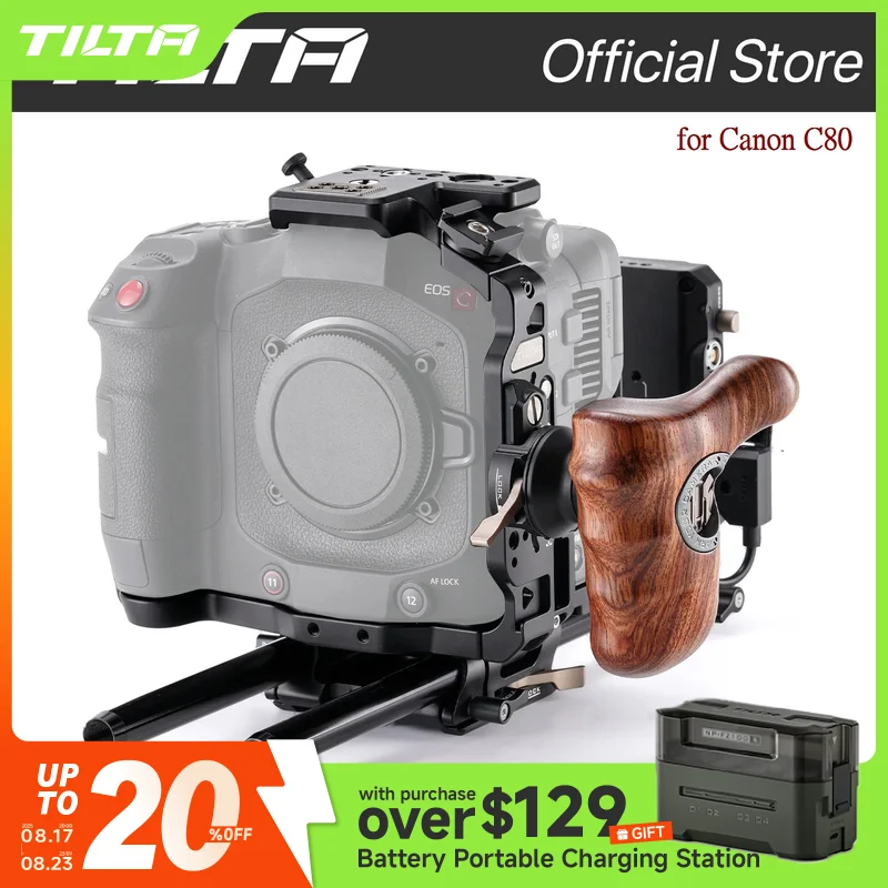 قفص كاميرا TILTA ES-T25-C-V لمجموعة Canon C80 Pro - حامل على شكل V