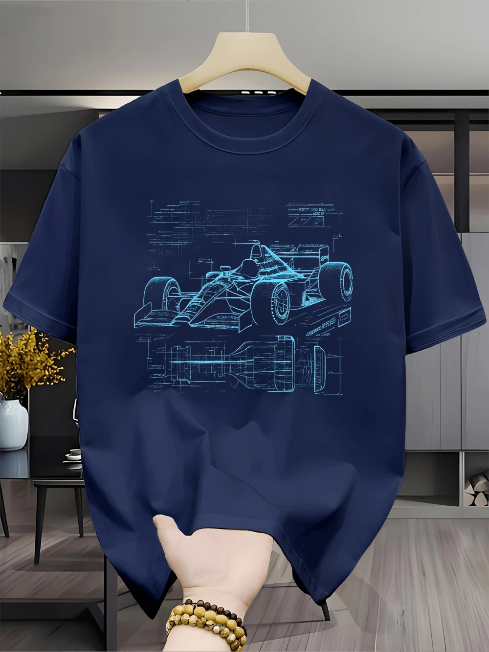 Men's Formula Racing T-Shirt Racing Car Speed Design Short Sleeve Tee Suitable for Car Enthusiasts Men's T-shirts for Summer view 2