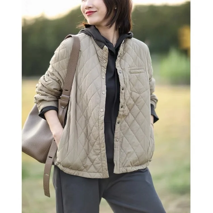 

Slimming Effectiveness Lightweight Cotton Jacket Women's Single Button Closure Fashionable Autumn Winter Coat Dream Qing Sha Po