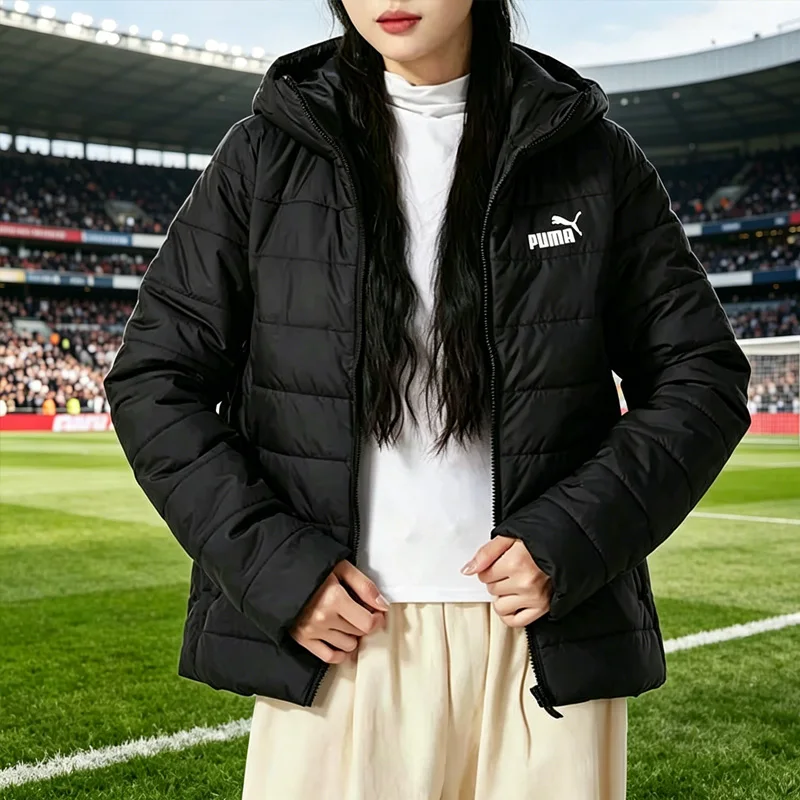 

Женское зимнее хлопковое пальто PUMA с утеплителем, теплое, ветрозащитное, повседневная верхняя одежда 672279-01