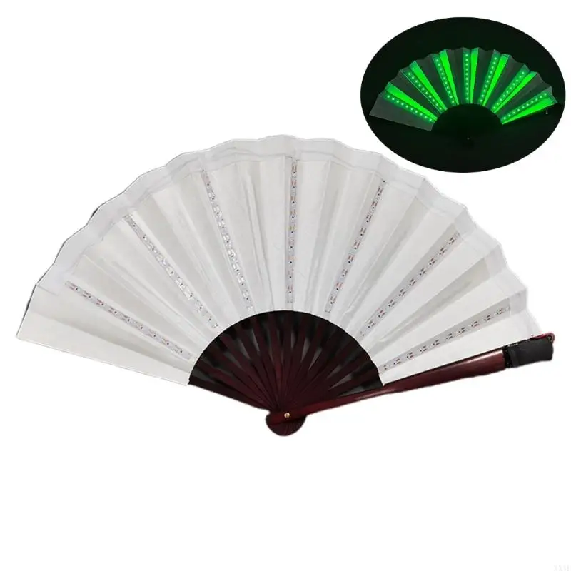 KX4B Wykonywanie LED wentylator ręczny składanie ręki wentylator ręczny świecący wentylator