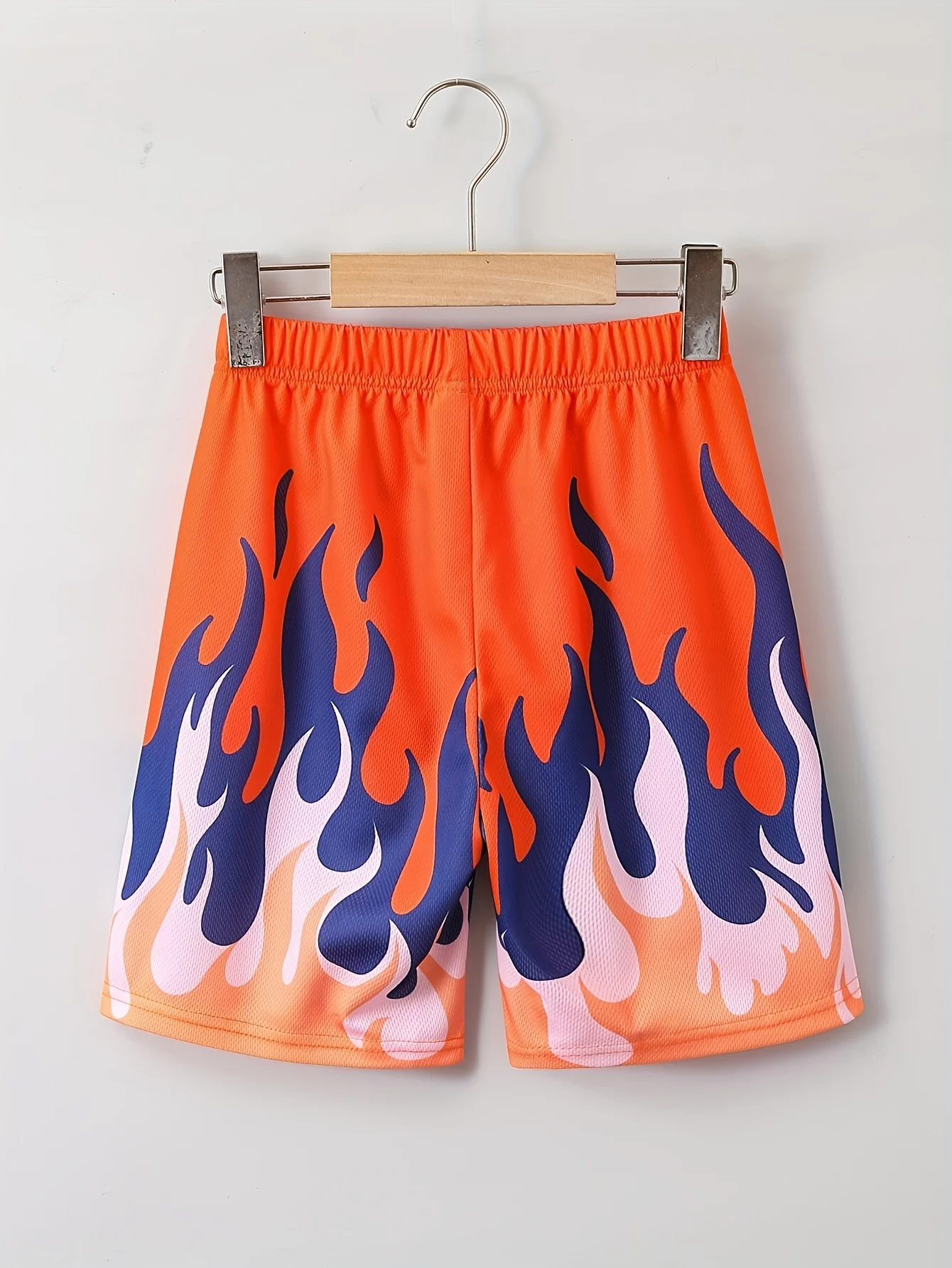 2026 New Orange Blue White Flame Retro Basketball Shorts Men's Quick Drying Shorts Are Suitable for Daily and Training Wear Y2k