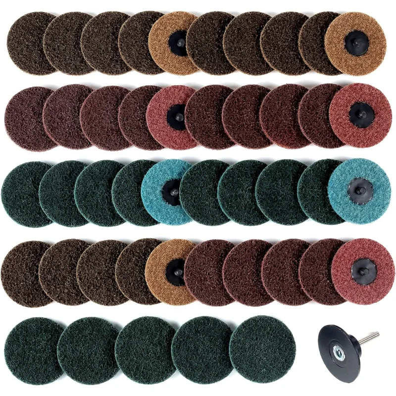 25Pcs Coarse 3 Inch Quick Change Discs 1Pcs 1/4 Shank Holder for Die Grinder Disc Polish Rust Wood Sanding